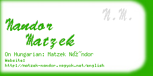 nandor matzek business card
